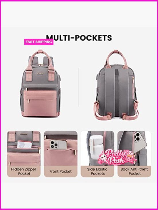 Waterproof Mini Backpack with USB Port, Fashion Daypack, Travel Bookbag main image 6
